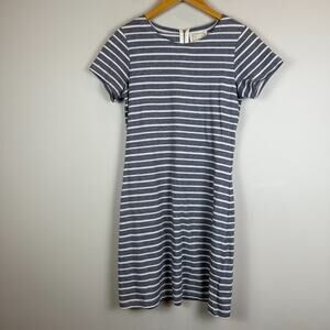 Sail to Sable STS Shift Dress Women M Blue White Striped Short Sleeve Preppy